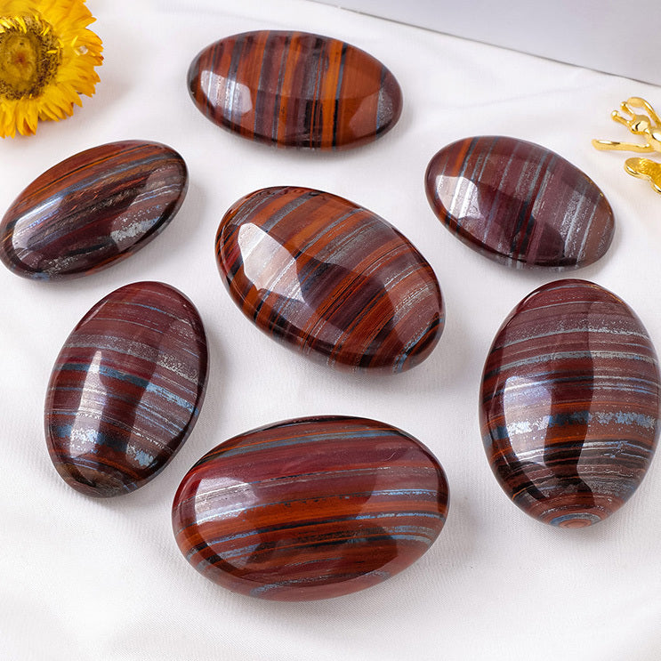 【礦藏】原礦紅鐵虎眼/隨身攜帶手把件(附絨布袋)