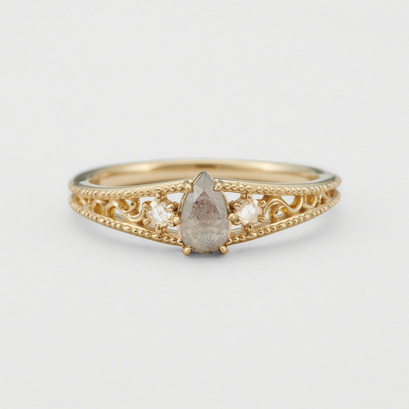 【輕奢】復古滴音-14K金+925純銀拉長石