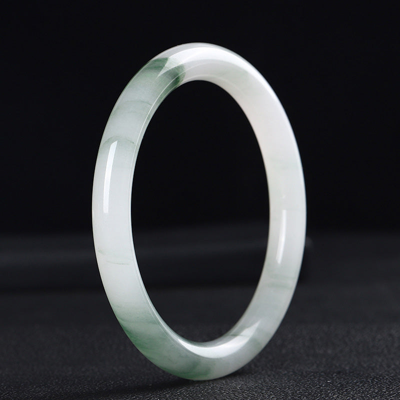 【玉鐲】透翠白玉-新疆金絲玉