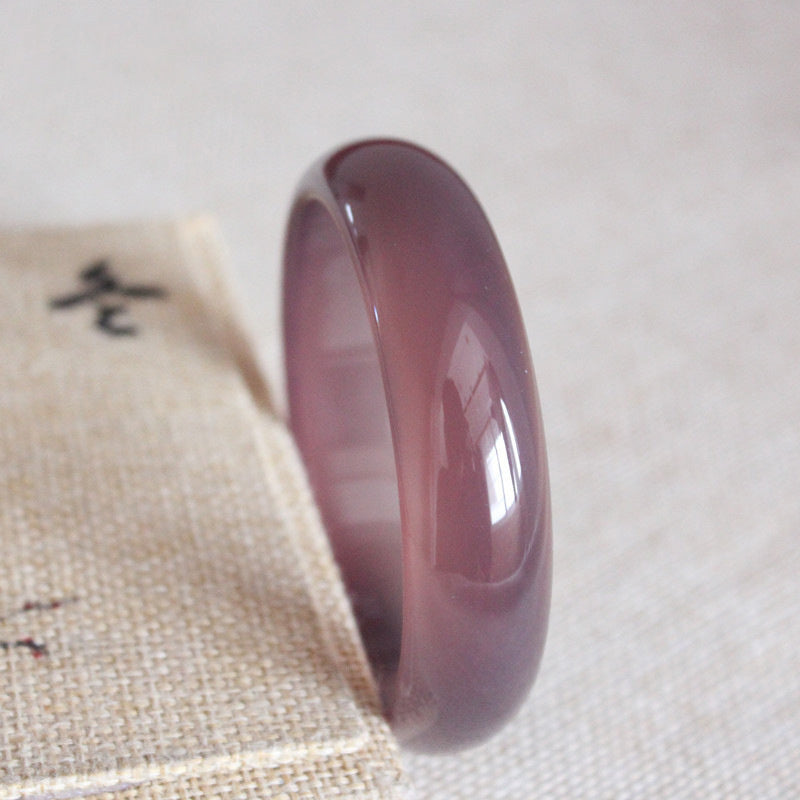 【玉鐲】冰種帝王紫瑪瑙手鐲 (寬條/圓條)