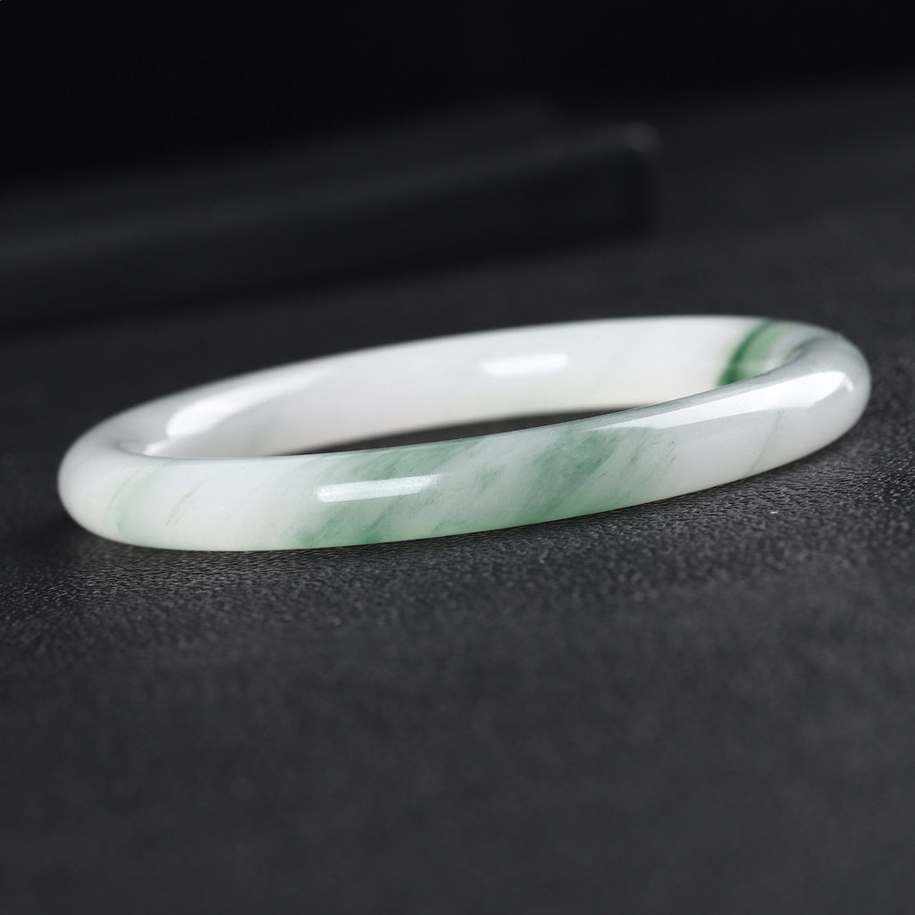 【玉鐲】透翠白玉-新疆金絲玉