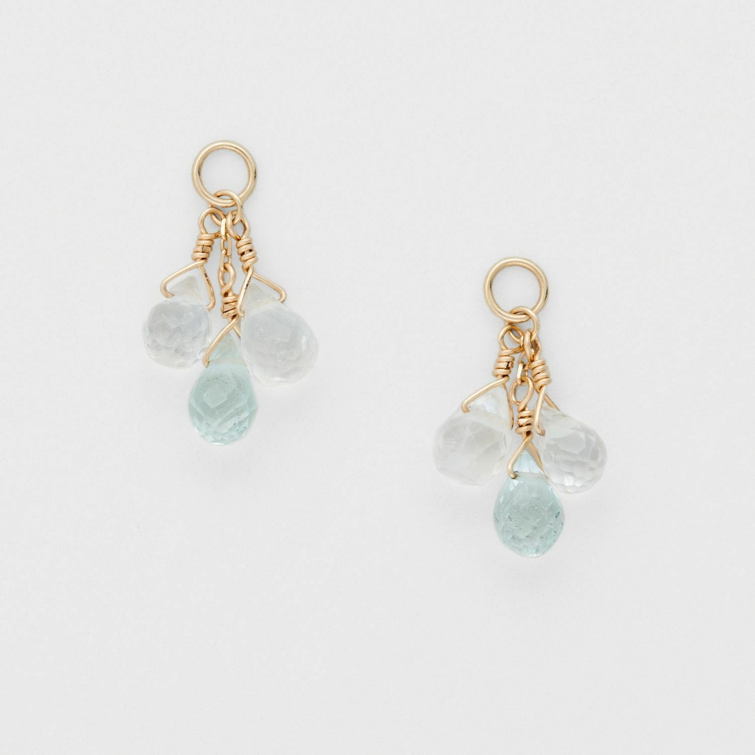 【輕奢】氣球旅行-14K金+925純銀白水晶藍石英耳掛