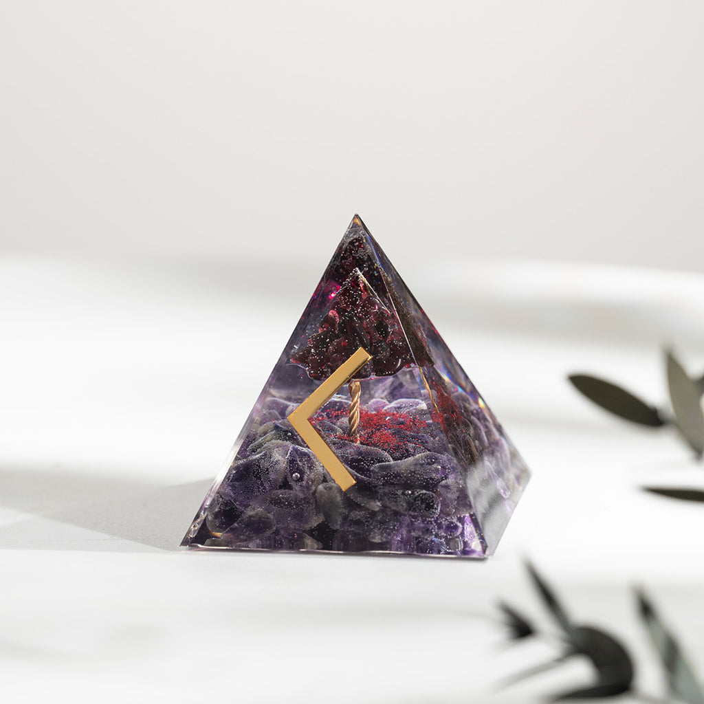 【能量金字塔】盧恩文奧根水晶能量金字塔(十二款可選)