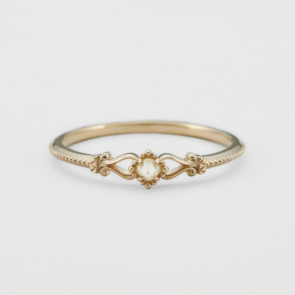 【輕奢】巴洛克之夢-14K金+925純銀白鋯石戒指