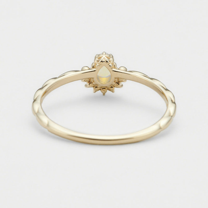 【輕奢】黃金時代-14K金+925純銀蛋白石、綠尖晶戒指