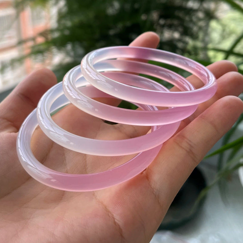 【玉鐲】鬱金香粉+月光白草莓啵啵美人條6mm
