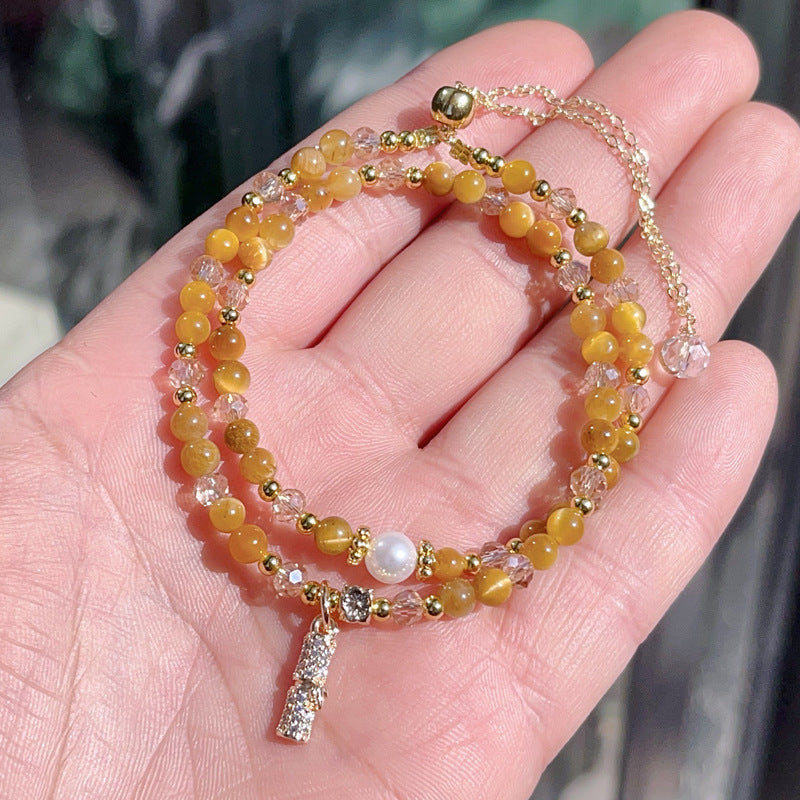 【星軌】金虎眼石中式流蘇風雙圈手鍊