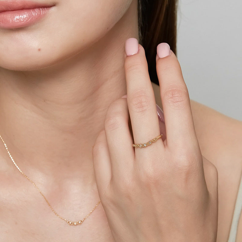 【輕奢】白晝之花-14K金+925純銀鋯石戒指