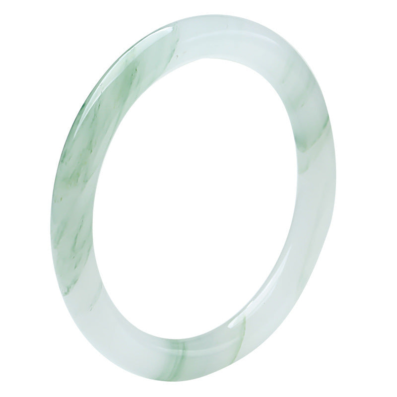 【玉鐲】透翠白玉-新疆金絲玉