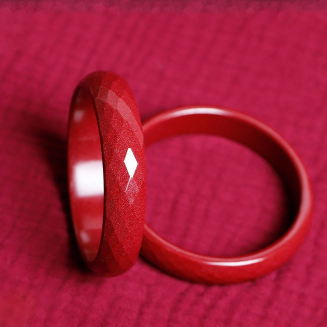 【玉鐲】菱面紫金硃砂手鐲(細條/寬條)