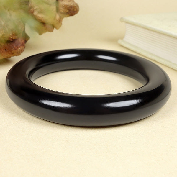 【玉鐲】天然和田墨玉手鐲(圓鐲/福鐲)