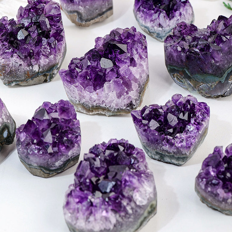 【礦藏】烏拉圭愛心紫水晶簇擺件