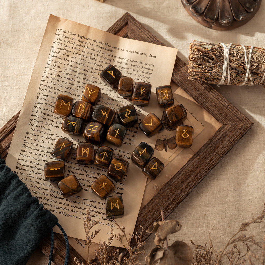 【盧恩符文】水晶盧恩占卜符石(共六款可選)