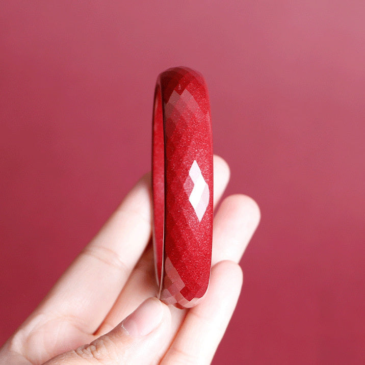 【玉鐲】菱面紫金硃砂手鐲(細條/寬條)