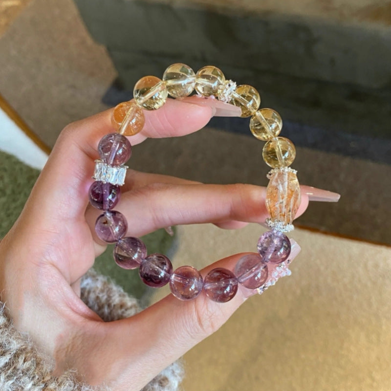 【金紫轉運】黃阿賽特x紫塔晶x黑金超七招財開運手鍊