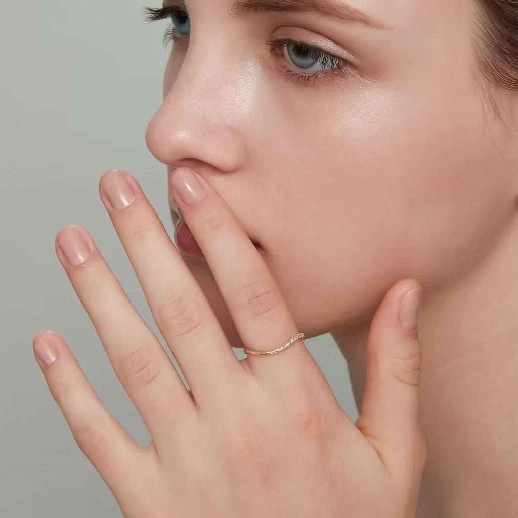 【輕奢】曲線的詩-14K金+925純銀白鋯石