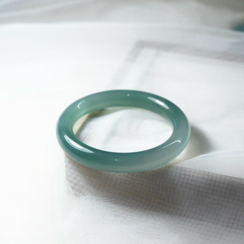 【玉鐲】遠山黛-湖水綠瑪瑙(圓條/福鐲)