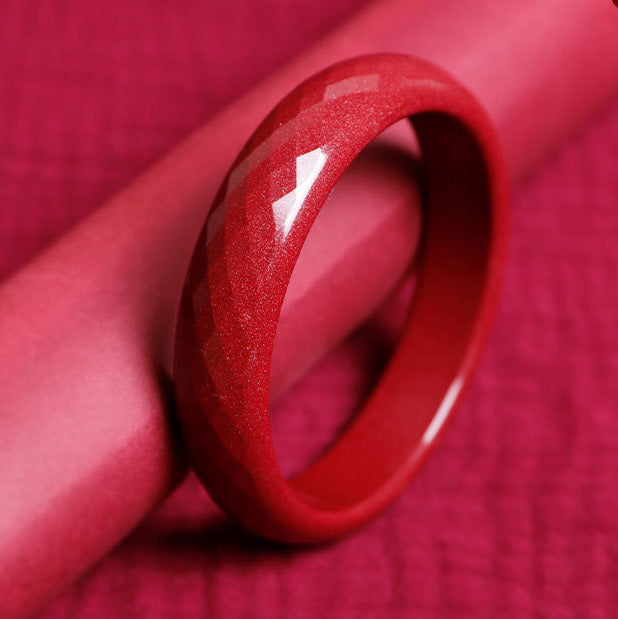 【玉鐲】菱面紫金硃砂手鐲(細條/寬條)