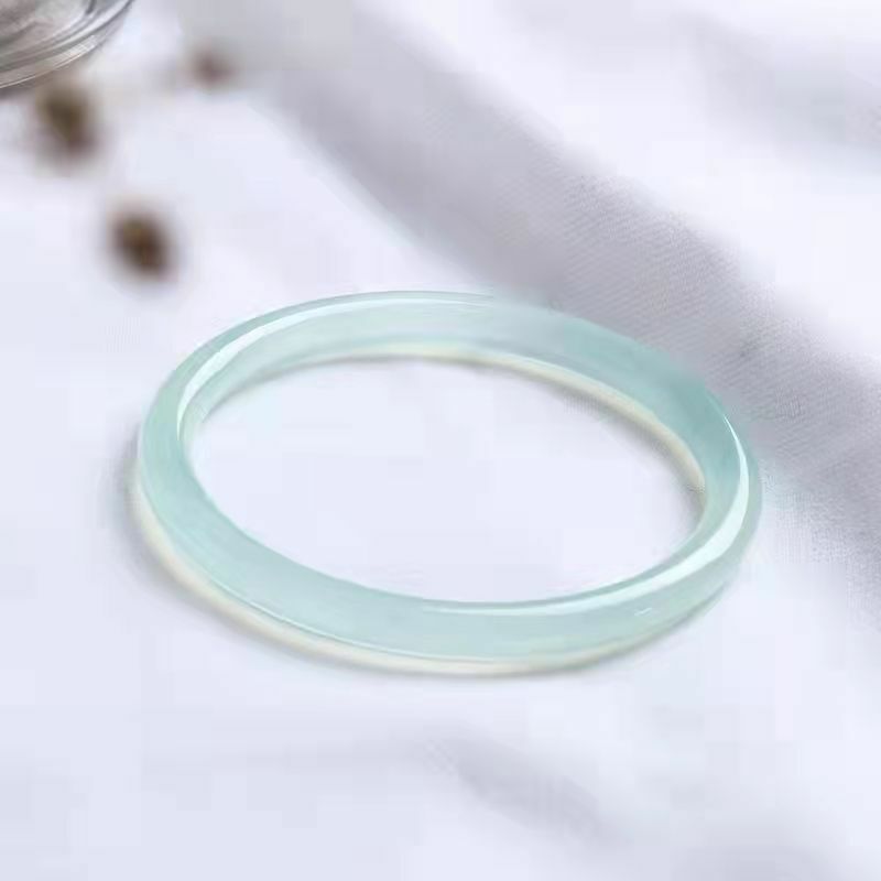 【玉鐲】冰種冰晴色圓條美人鐲6mm