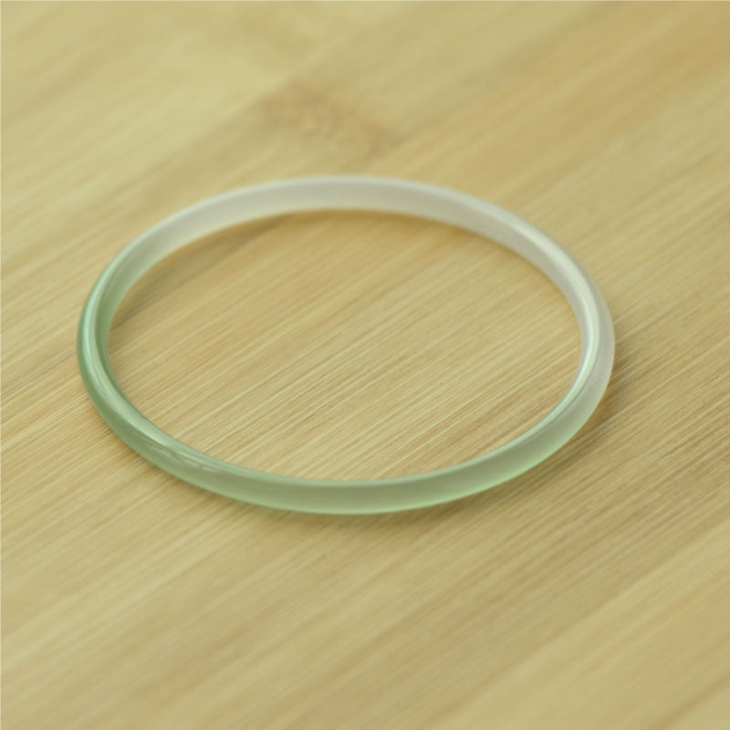 【玉鐲】半山水玉隨叮噹鐲-4mm：佛教七寶石，消除壓力，清洗負能量