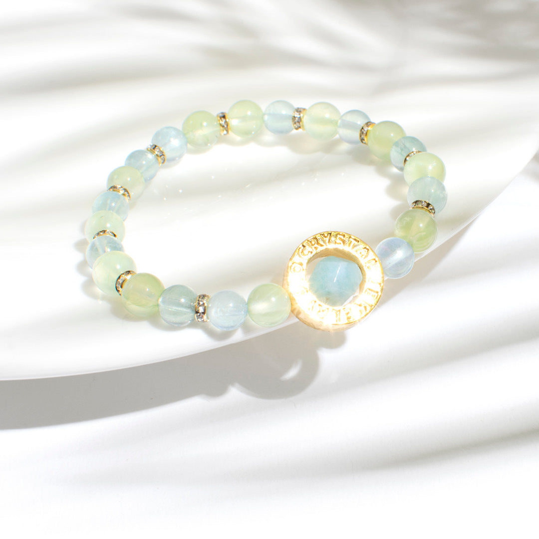 能量手鍊【雨露清晨】葡萄石海藍寶手鍊