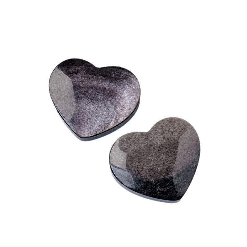 【礦藏】原礦愛心銀曜石/隨身攜帶手把件(附絨布袋)