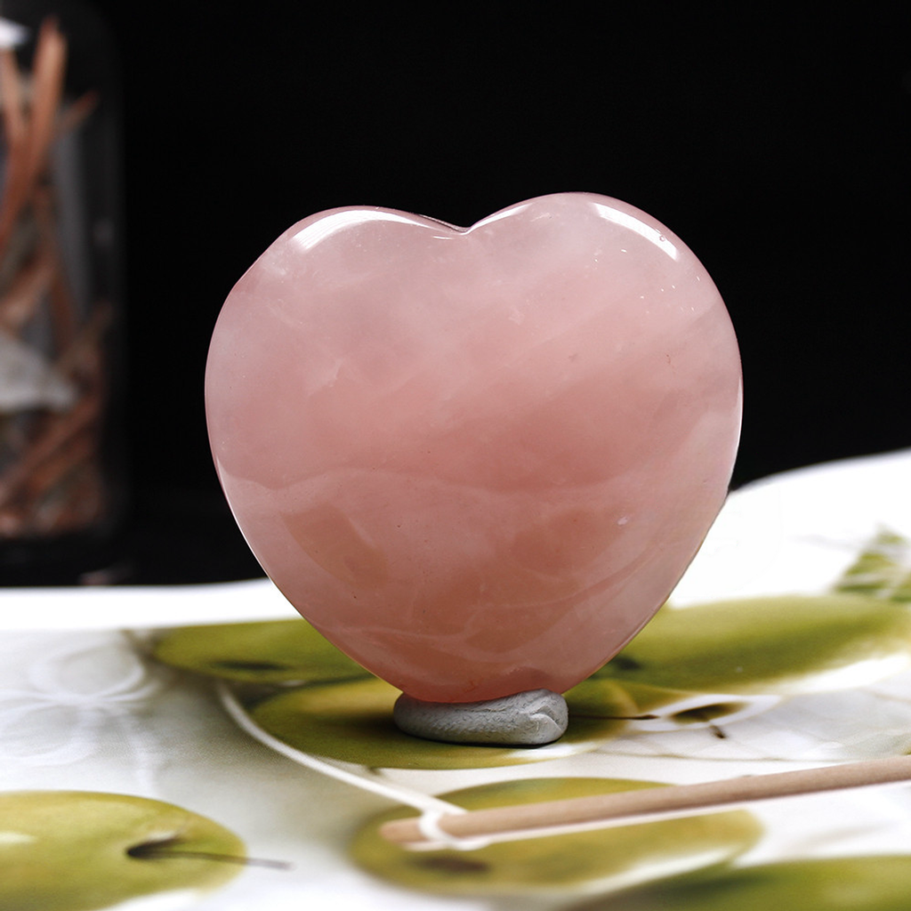 【礦藏】原礦愛心粉水晶/隨身攜帶手把件(附絨布袋)