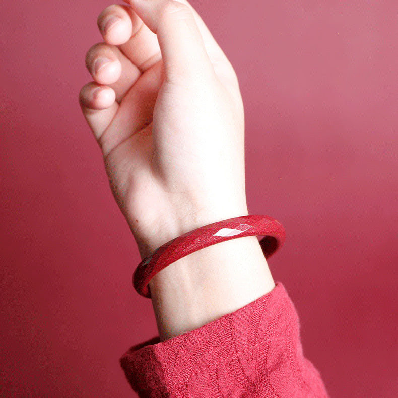 【玉鐲】菱面紫金硃砂手鐲(細條/寬條)