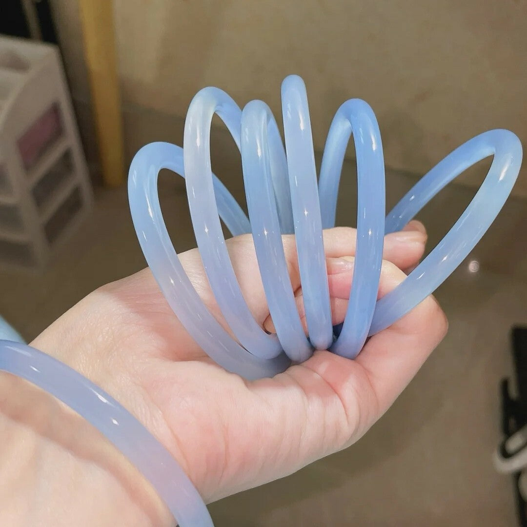 【玉鐲】天空藍冰種絕美美人條6mm