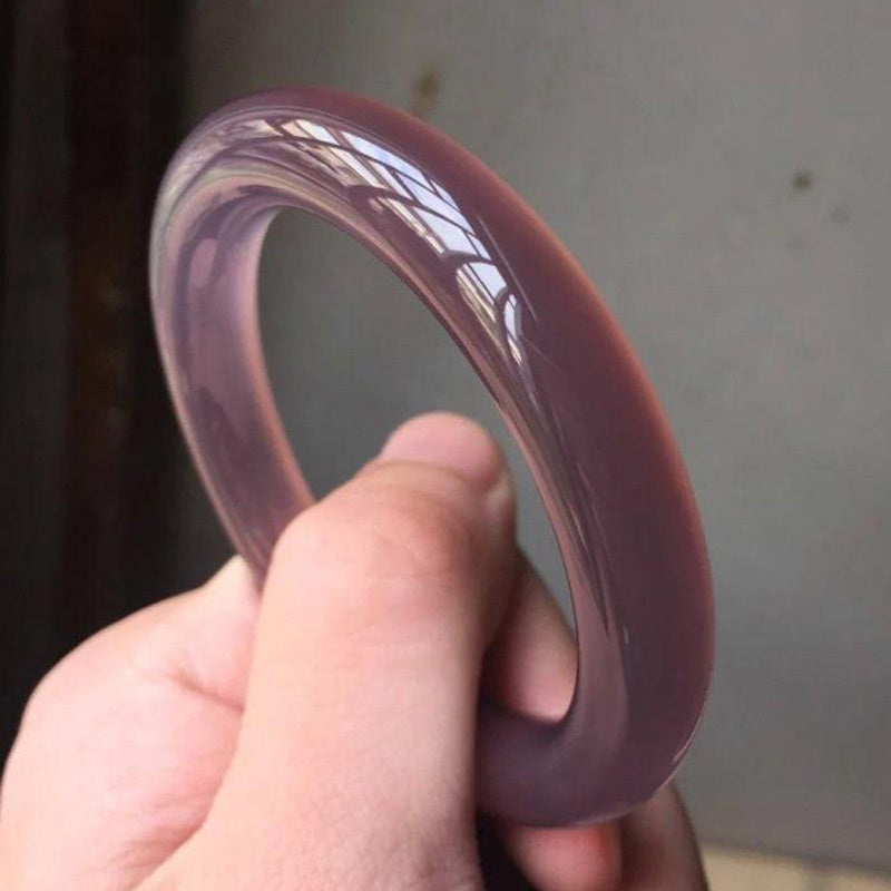 【玉鐲】冰種帝王紫瑪瑙手鐲 (寬條/圓條)