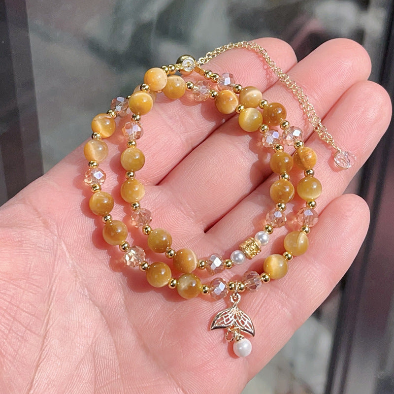 【星軌】金色虎眼石美人魚偉雙圈手鍊