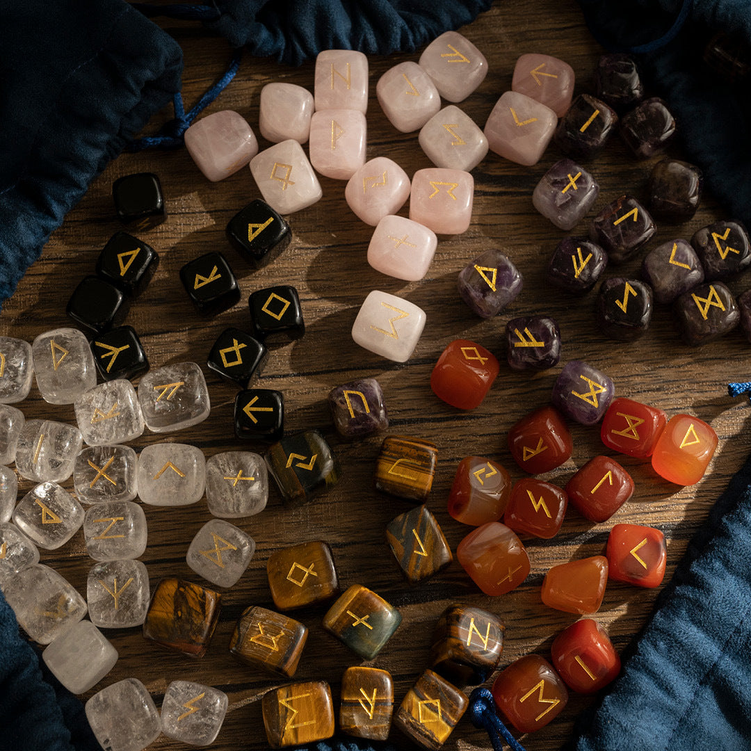 【盧恩符文】水晶盧恩占卜符石(共六款可選)