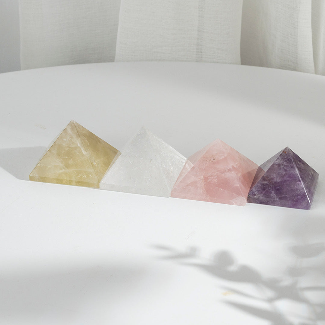【礦藏】水晶原礦擺件-金字塔-四種水晶可選