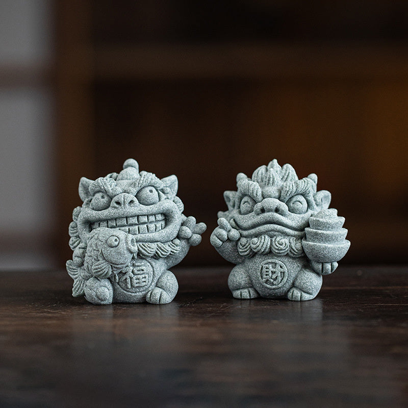 【國潮】福魚財寶青砂石貔貅/風獅爺招財進寶風水擺件