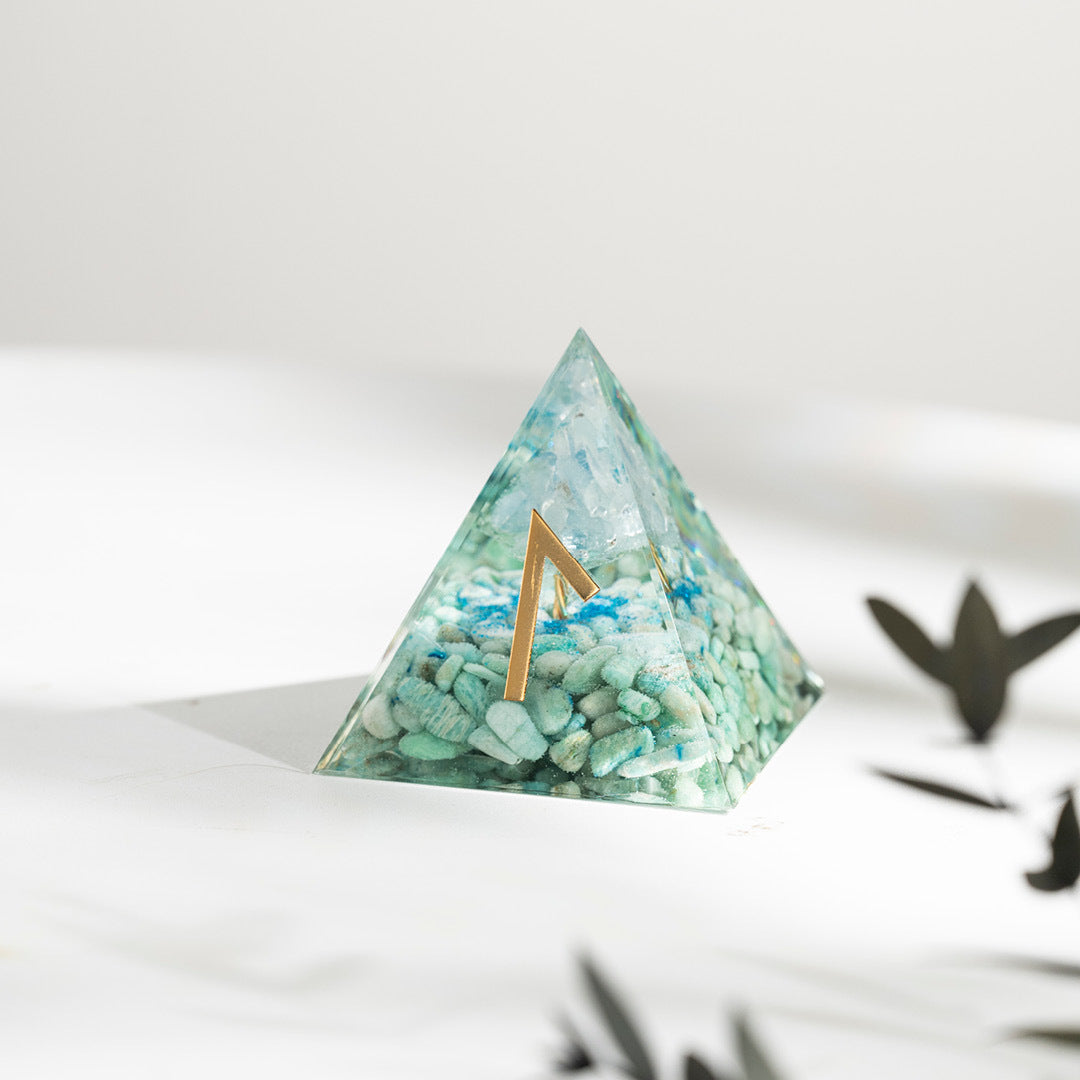 【能量金字塔】盧恩文奧根水晶能量金字塔(十二款可選)