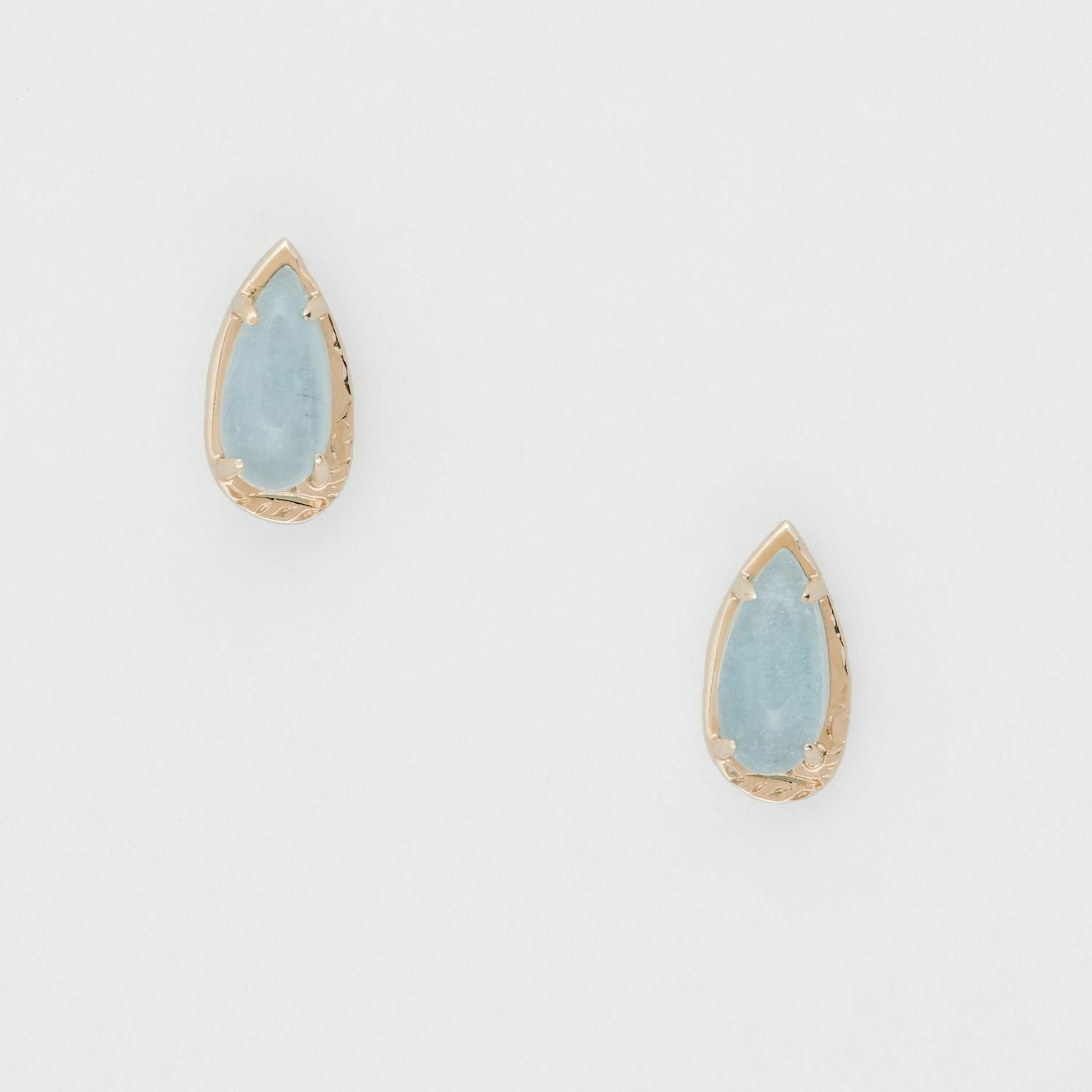 【輕奢】春日復古-14K金+925純銀海藍寶耳環