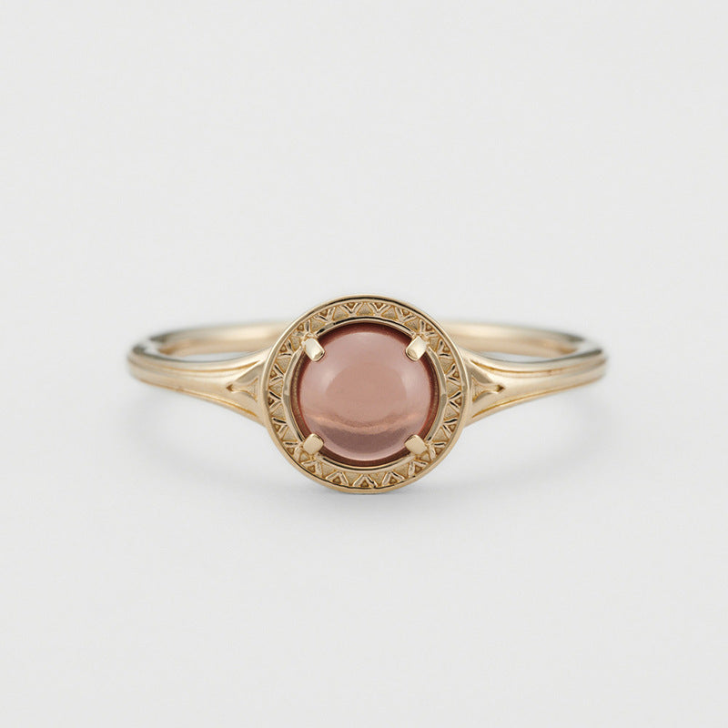 【輕奢】微醺宮廷-14K金+925銀石榴石戒指