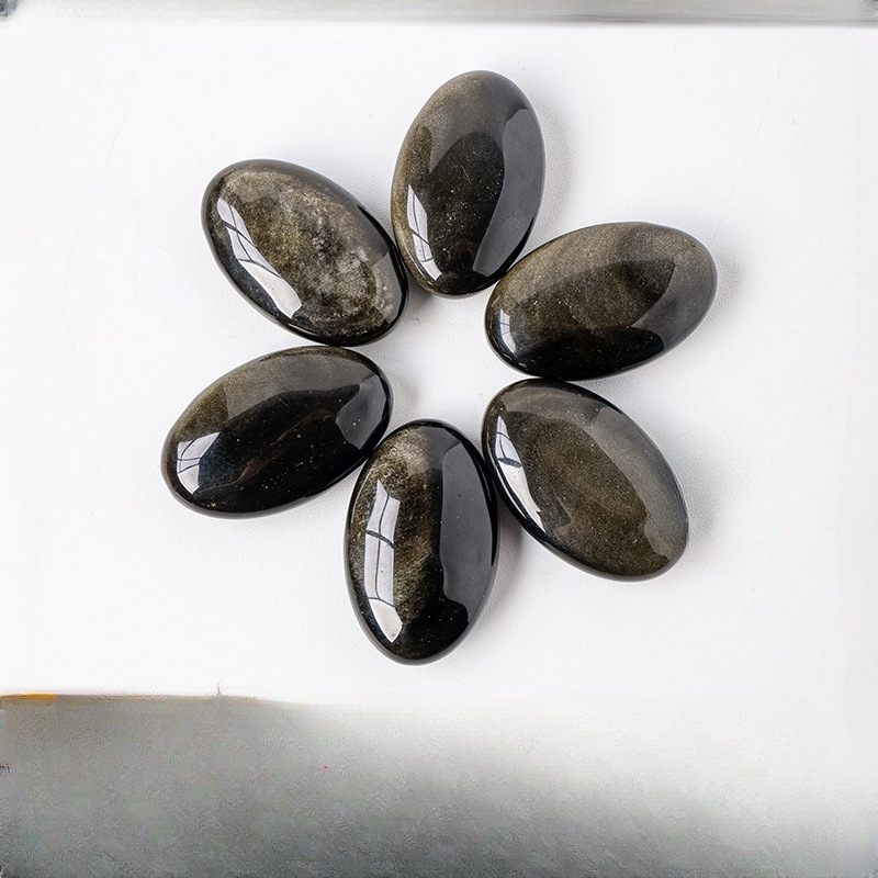 【礦藏】原礦金曜石/隨身攜帶手把件(附絨布袋)