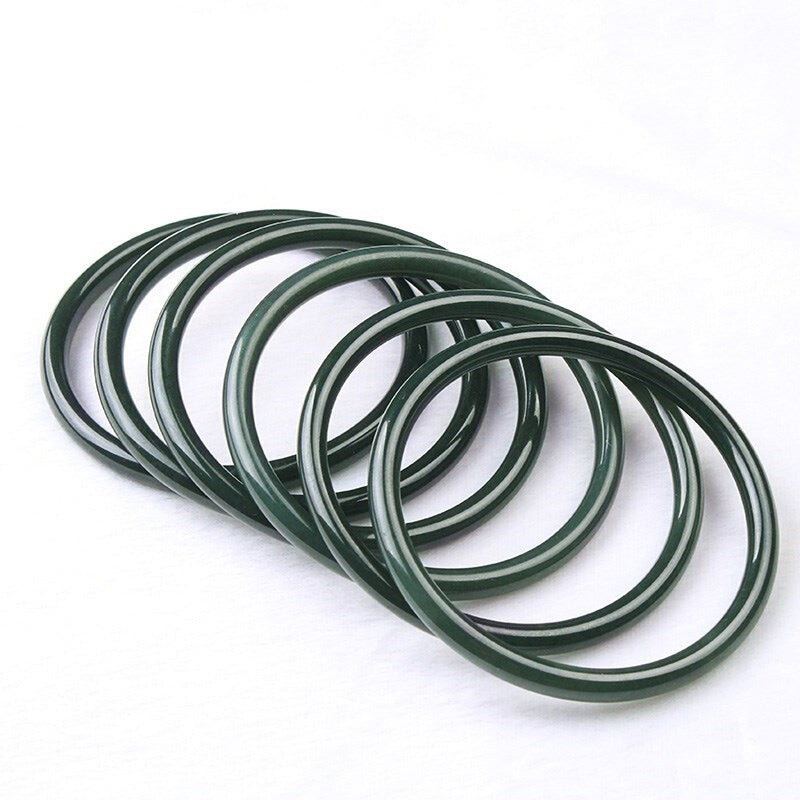 【玉鐲】新疆和田青玉-墨綠叮噹鐲