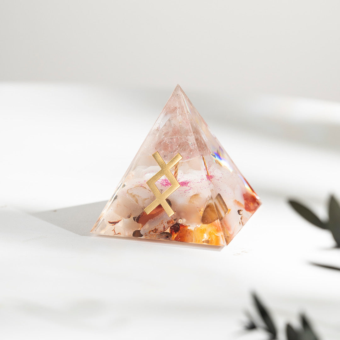 【能量金字塔】盧恩文奧根水晶能量金字塔(十二款可選)