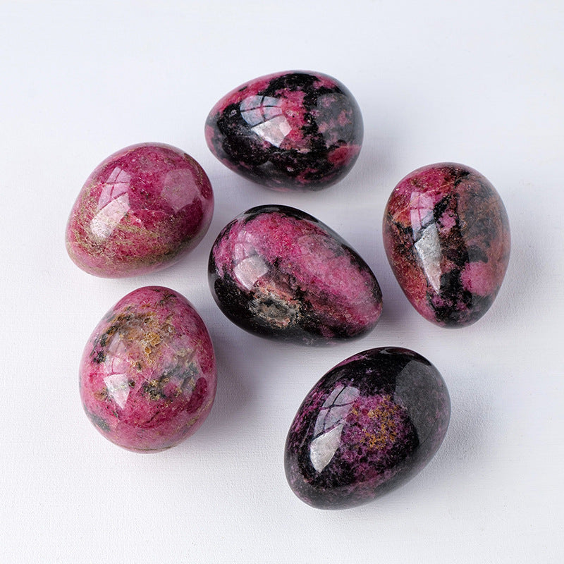 【礦藏】原礦雞蛋型薔薇石/隨身攜帶手把件(附絨布袋)