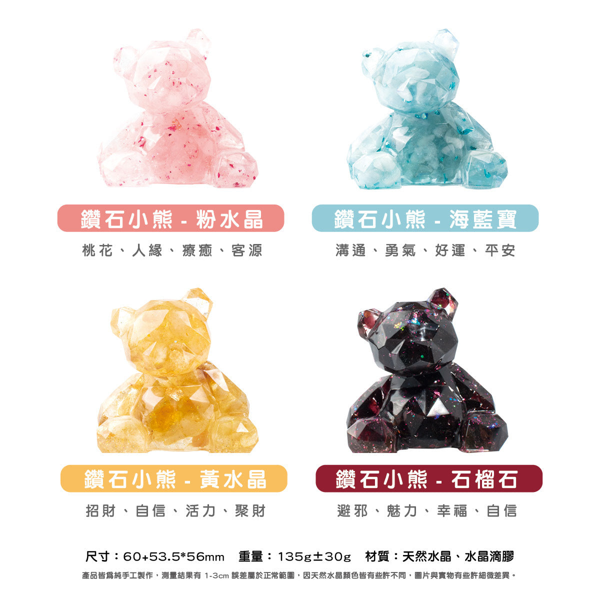 許願萌寵【晶石能量萌寵】鑽石小熊