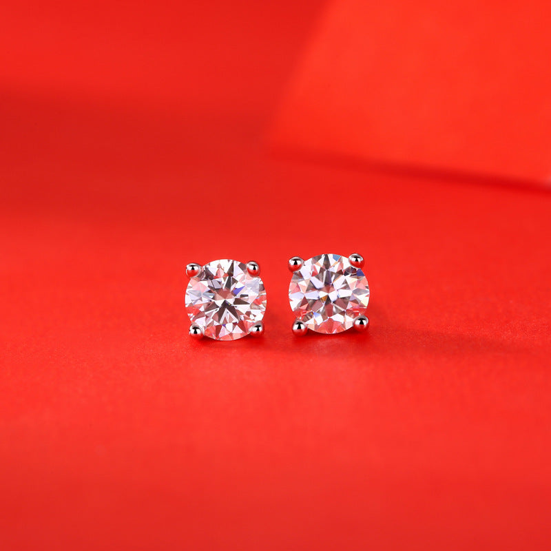 【星辰】命定-莫桑石耳環(1-2ct)