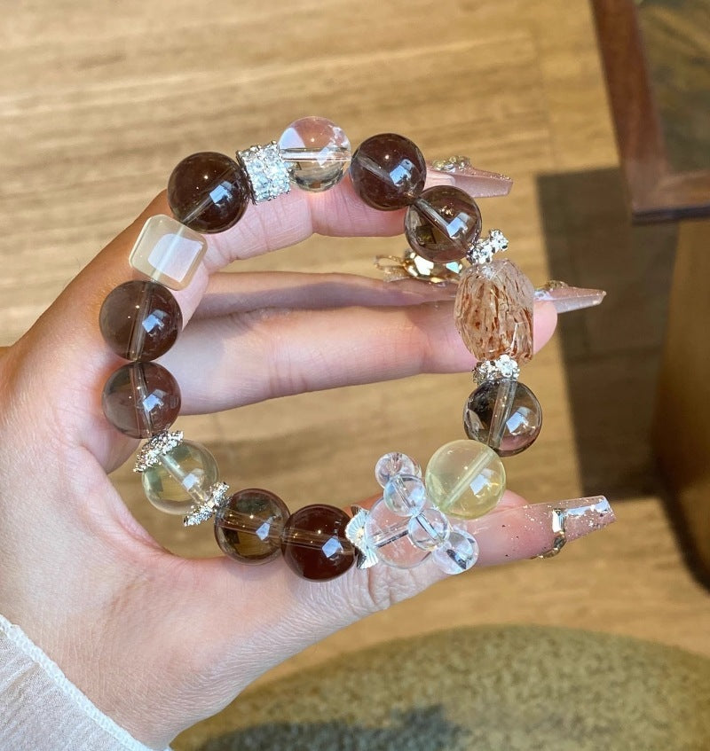 【金曜轉運】黑金超七x黃塔晶x白水晶x虎眼石x茶水晶招財開運多效健康手鍊
