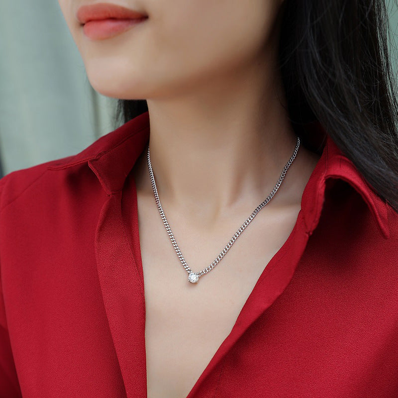 【星辰】鹽甜-莫桑石項鍊(0.8ct)