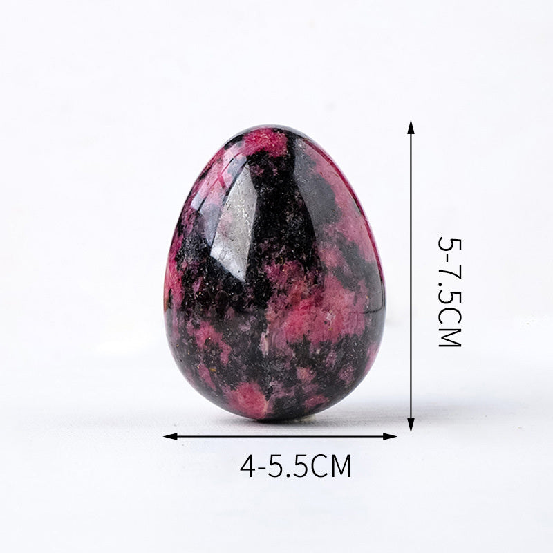 【礦藏】原礦雞蛋型薔薇石/隨身攜帶手把件(附絨布袋)