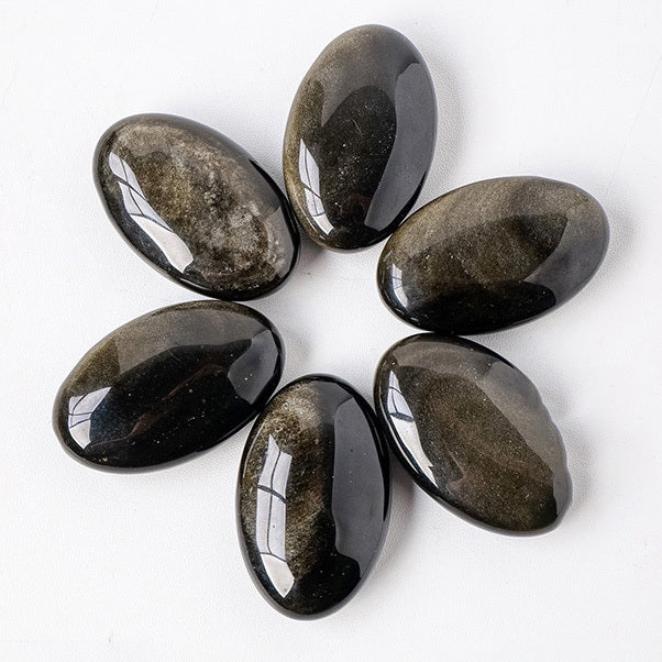 【礦藏】原礦金曜石/隨身攜帶手把件(附絨布袋)