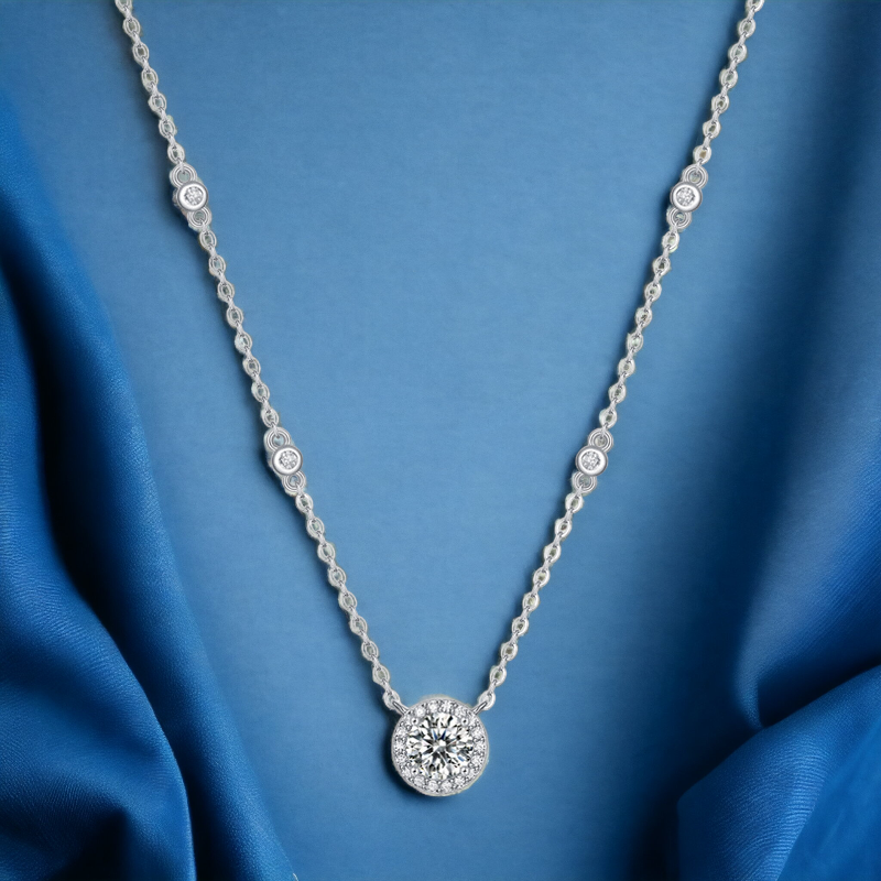 【星辰】點點星光-莫桑鑽項鍊(1ct、2ct、3ct)
