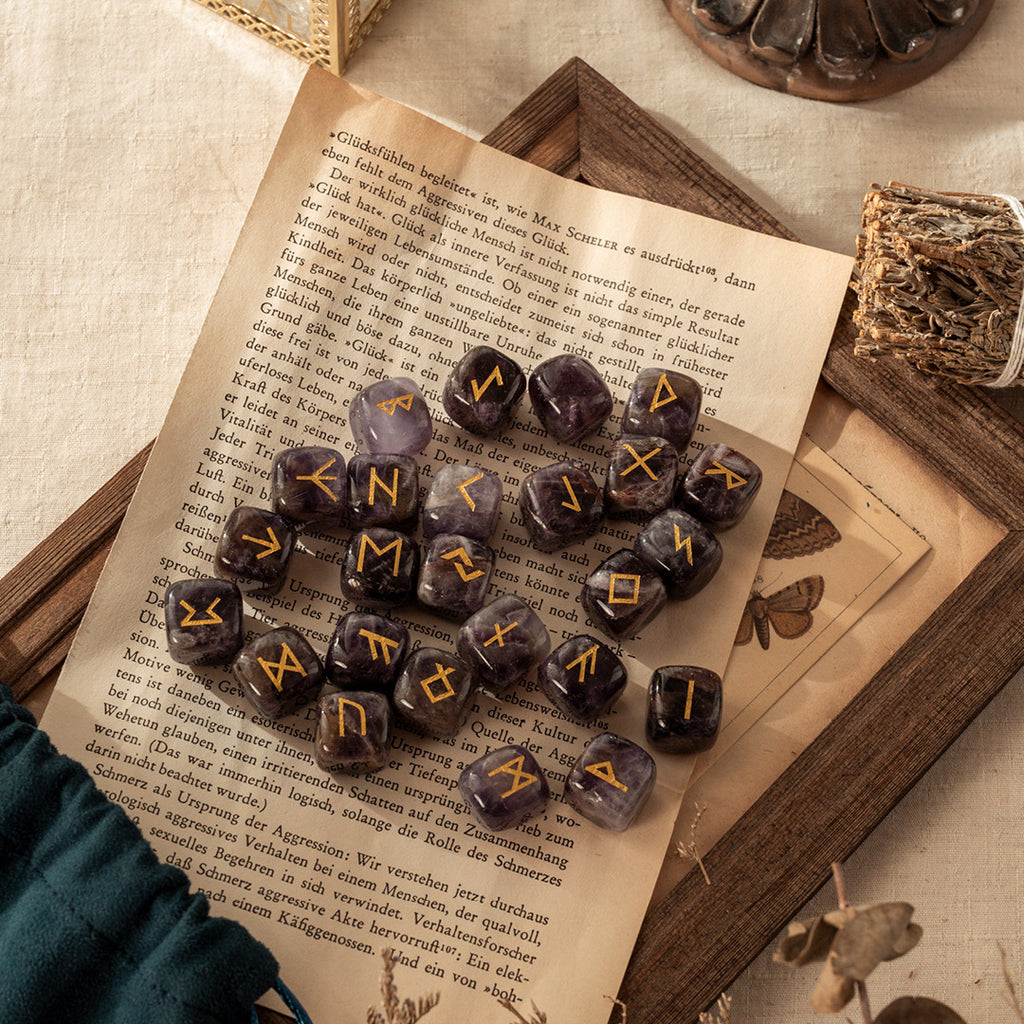 【盧恩符文】水晶盧恩占卜符石(共六款可選)