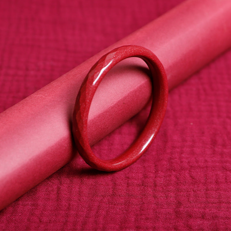 【玉鐲】菱面紫金硃砂手鐲(細條/寬條)